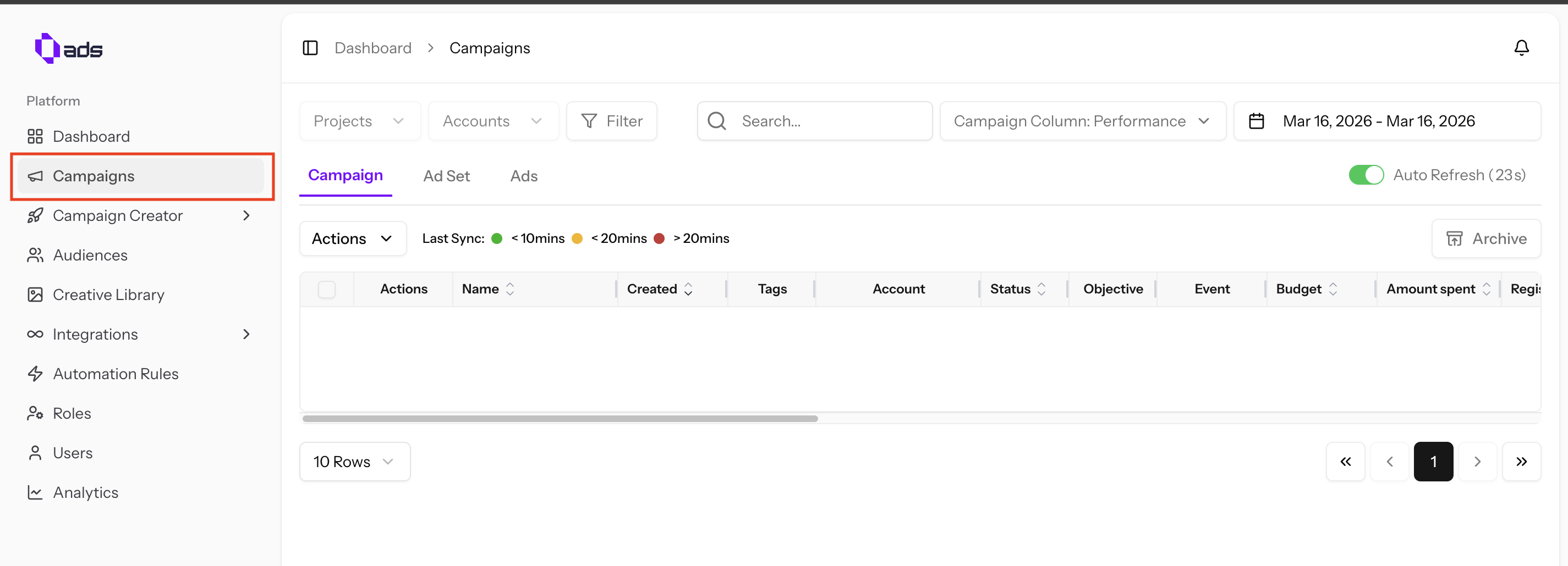 Campaign Tab